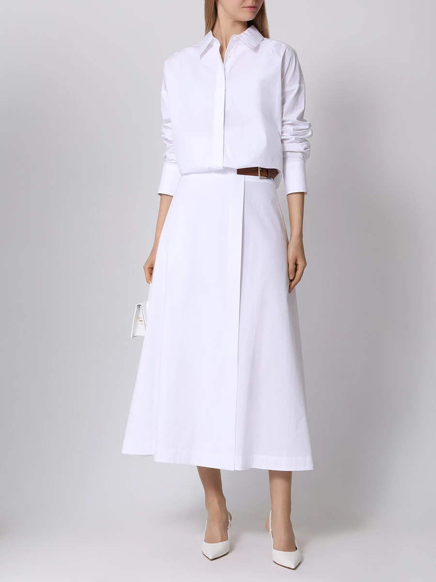 Рубашка хлопковая LORENA ANTONIAZZI CA01AE_3434 100 Белый  Фото 2