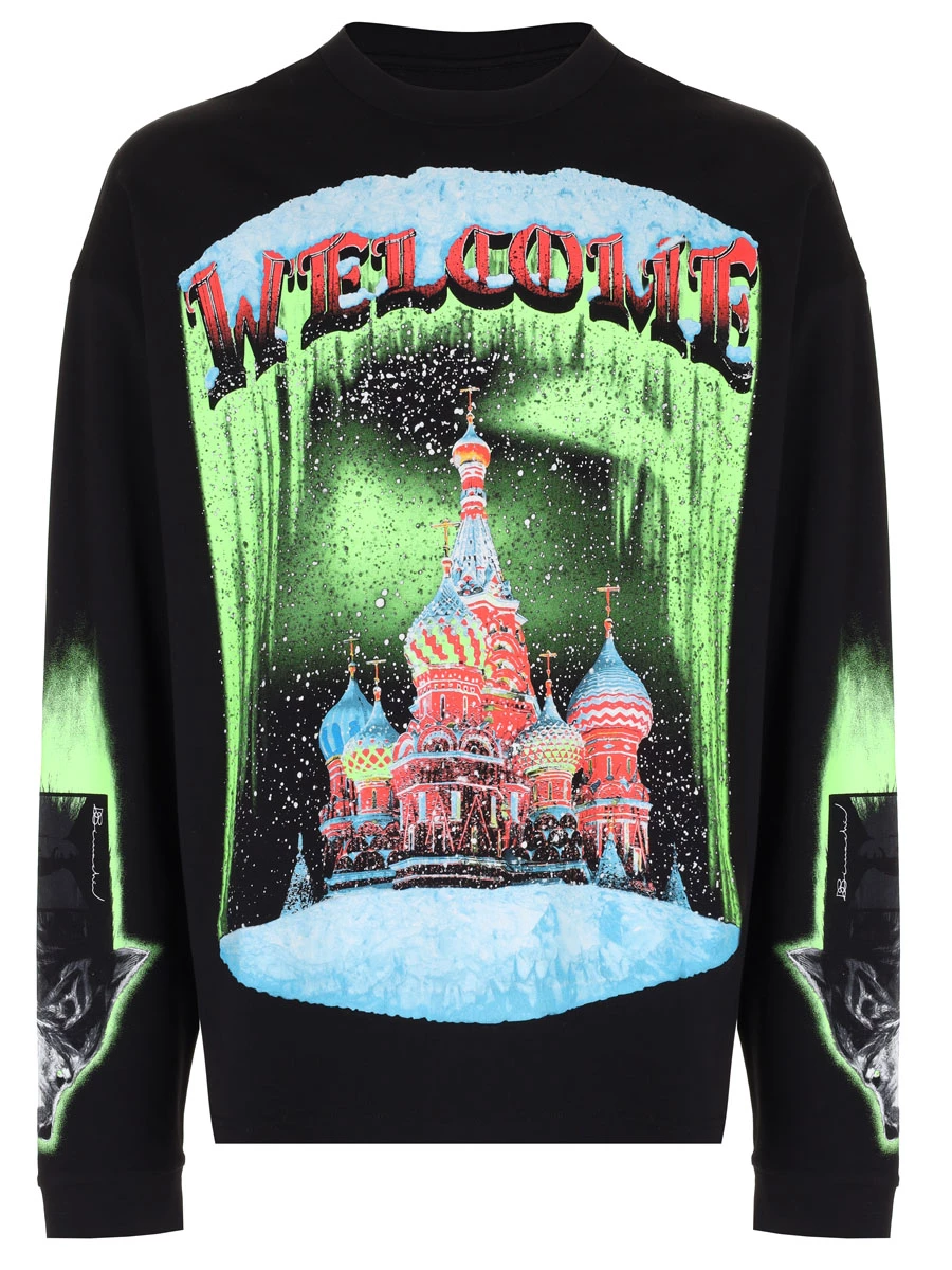 

Лонгслив хлопковый, Черный, Футболка WELCOME