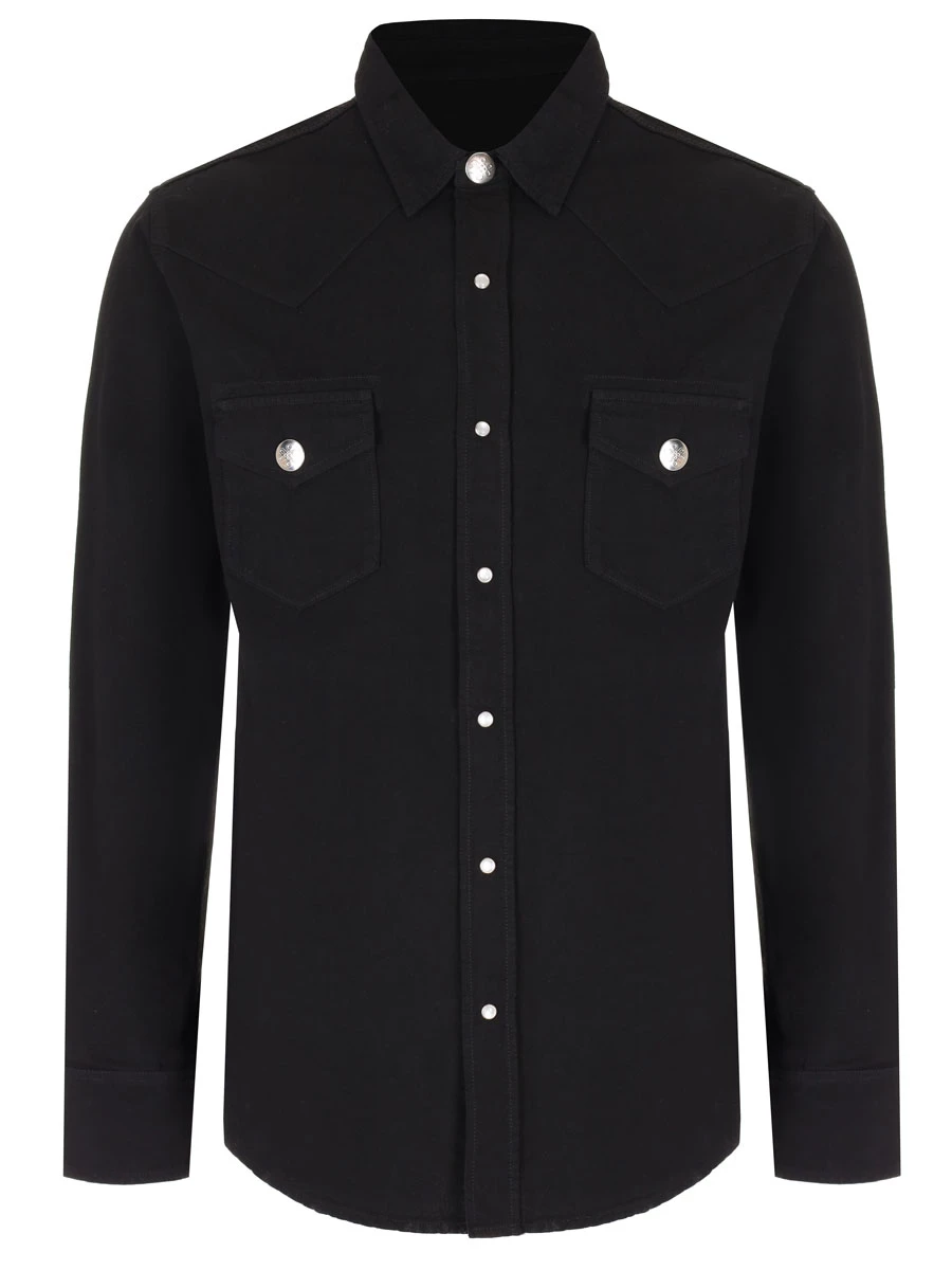 Рубашка хлопковая DENIS SIMACHEV Рубашка, размер 48, цвет черный