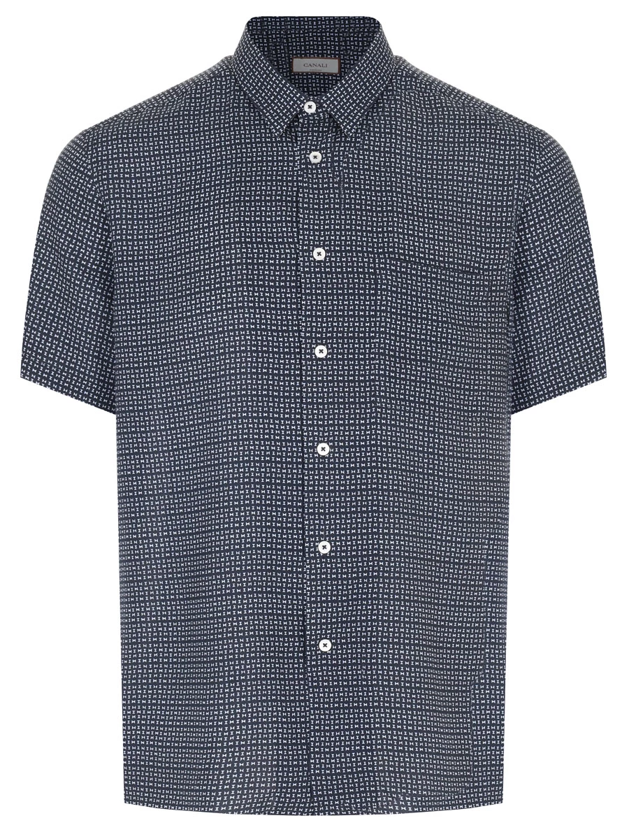 Рубашка Regular Fit из вискозы CANALI GL03139/301/CSM2056 Темно- Синий 