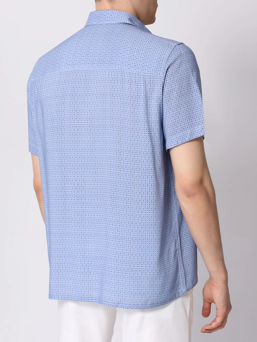 Рубашка Regular Fit из вискозы CANALI GL03139/401/CSM2056 Голубой  Фото 3