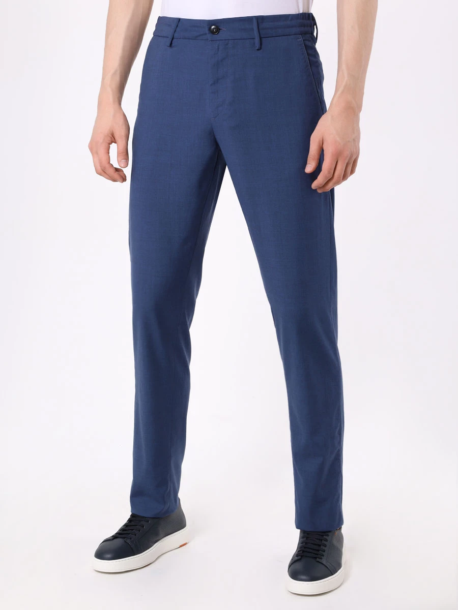 Брюки Regular Fit шерстяные CANALI PR01197/303/91678/R Синий  Фото 4