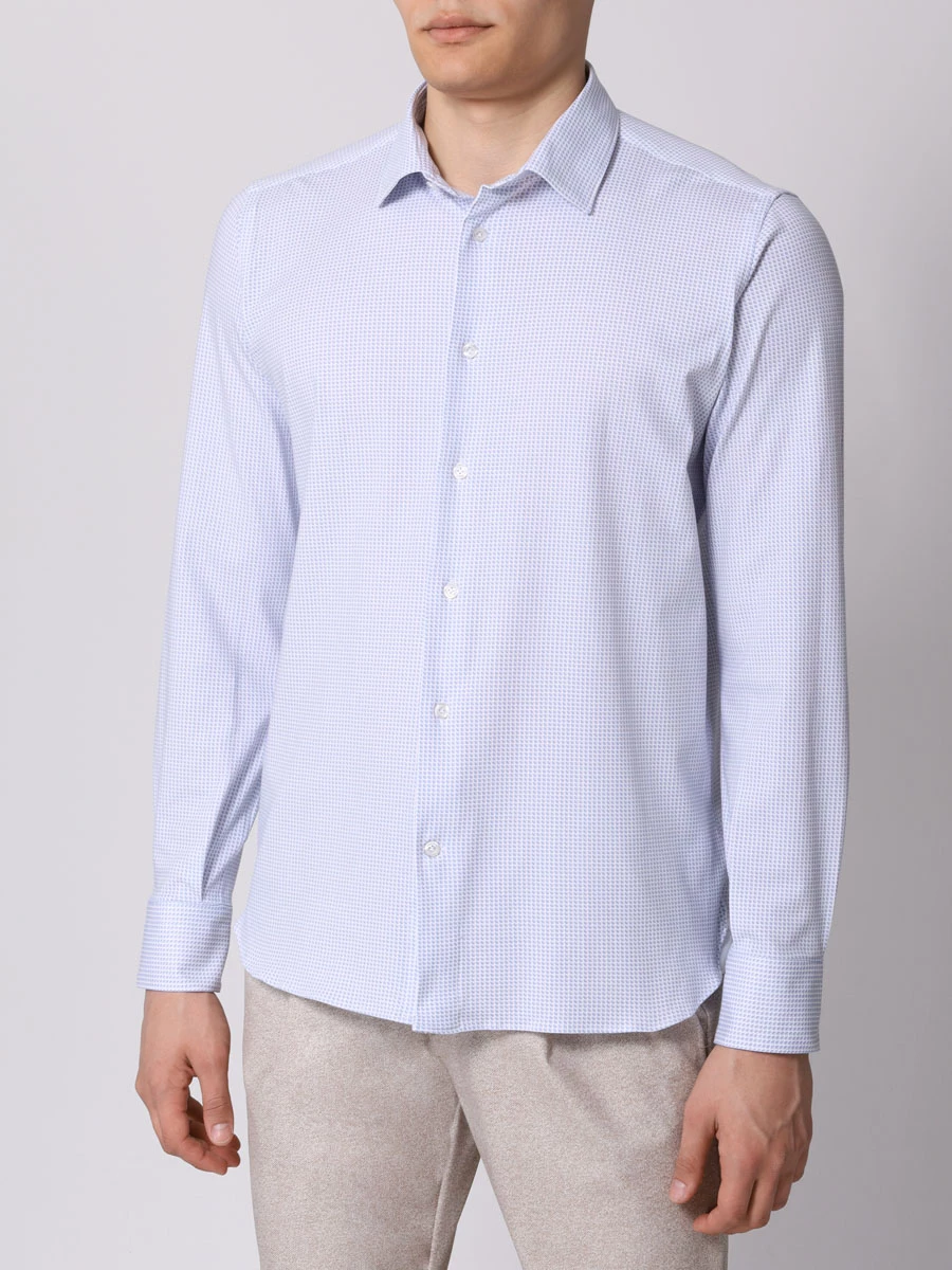Рубашка Slim Fit хлопковая FRADI CJ651 CN6862 67 Голубой  Фото 4
