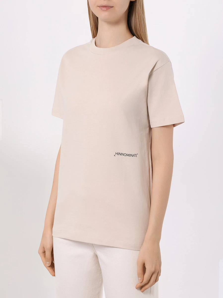 

Футболка хлопковая, Бежевый, HMABW00124 BEIGE SAND