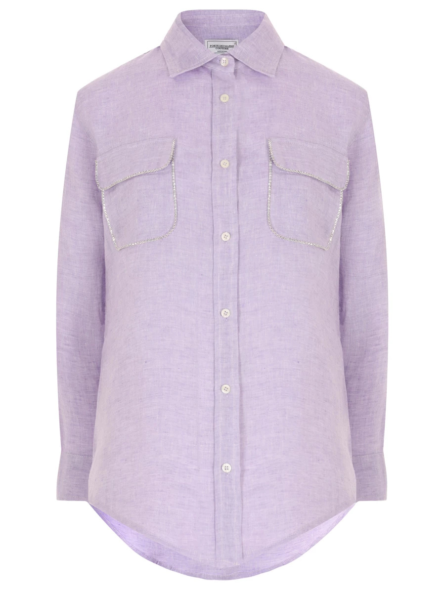 Рубашка льняная FORTE DEI MARMI COUTURE 24SF1106/53, размер 40, цвет фиолетовый