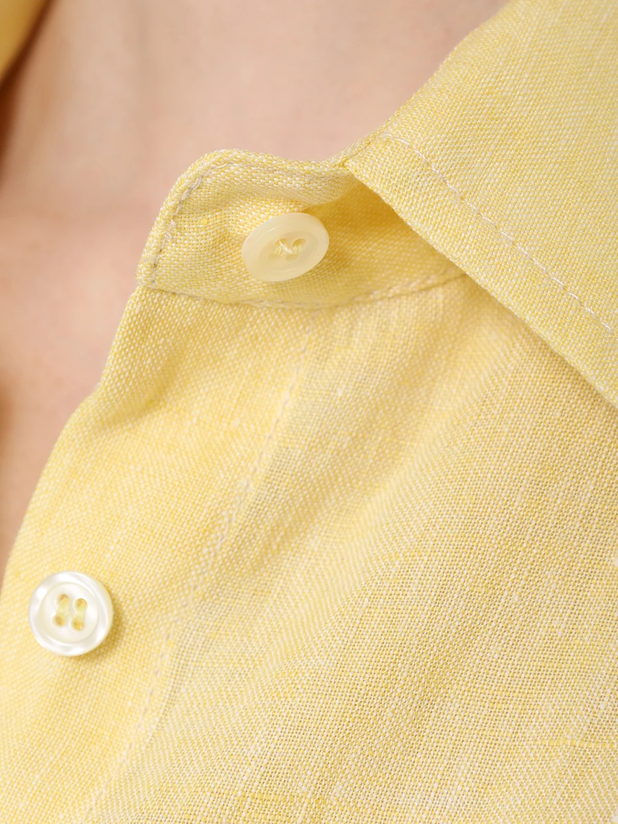 Рубашка льняная FORTE DEI MARMI COUTURE 24SF1106-N/330, размер 42, цвет желтый 24SF1106-N/330 - фото 6