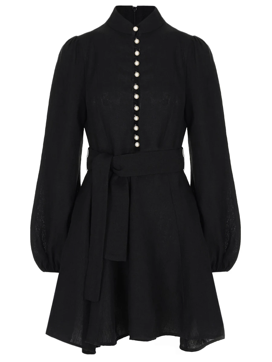 Платье льняное FORTE DEI MARMI COUTURE 23SF7604-U/999, размер 46, цвет черный