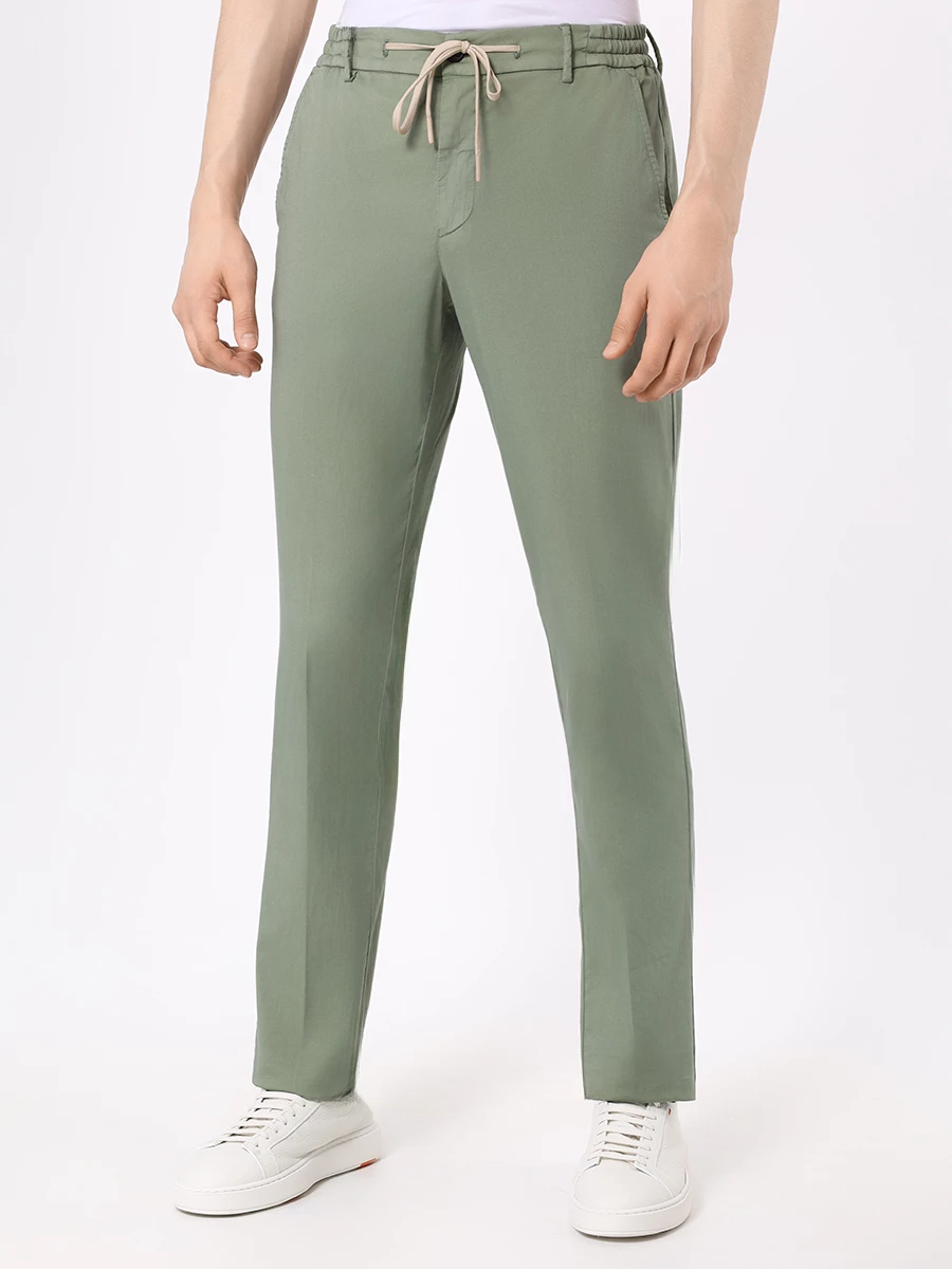 Брюки хлопковые BERWICH TF0599X/VERDE296/SPIAGGIA Зеленый  Фото 4