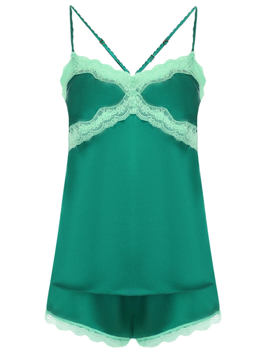 

Пижама шелковая, Зеленый, L24123213/L24123907-700