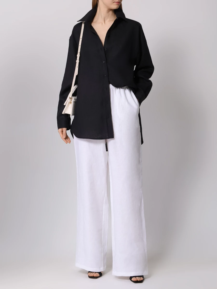 Рубашка льняная SASHAVERSE BL006/Linen/9101.900/SS24 Черный  Фото 2