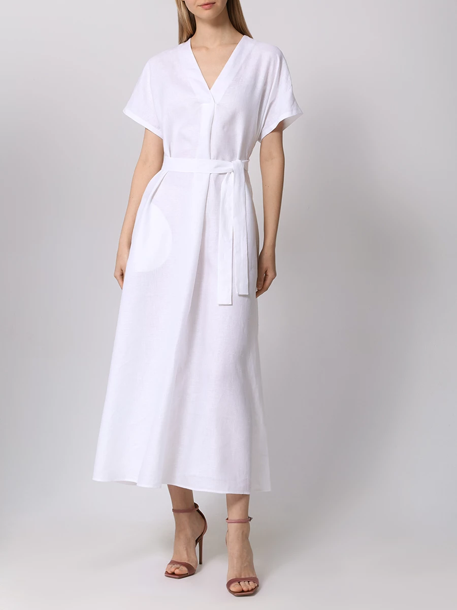Платье льняное SASHAVERSE D151/Linen/9101.100/SS24 Белый  Фото 2