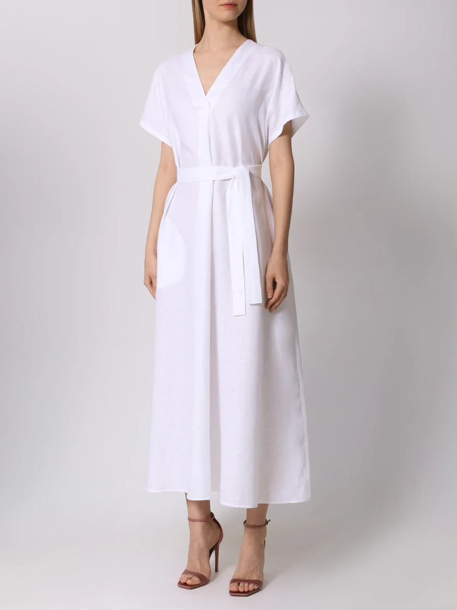 Платье льняное SASHAVERSE D151/Linen/9101.100/SS24 Белый  Фото 4