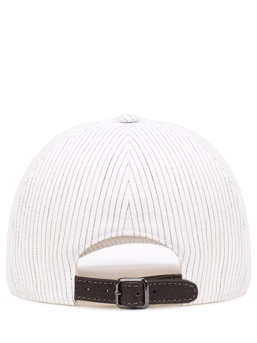 Бейсболка из хлопка и льна BRUNELLO CUCINELLI MCAP90077 C416 Белый  Фото 2