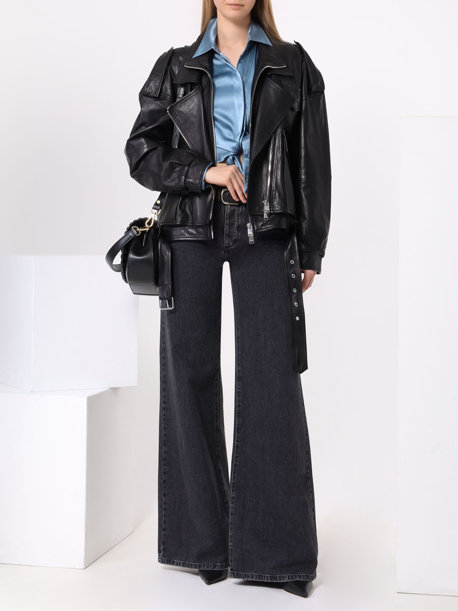 Куртка-косуха кожаная JACOB LEE WLJ012SS24B Черный  Фото 2