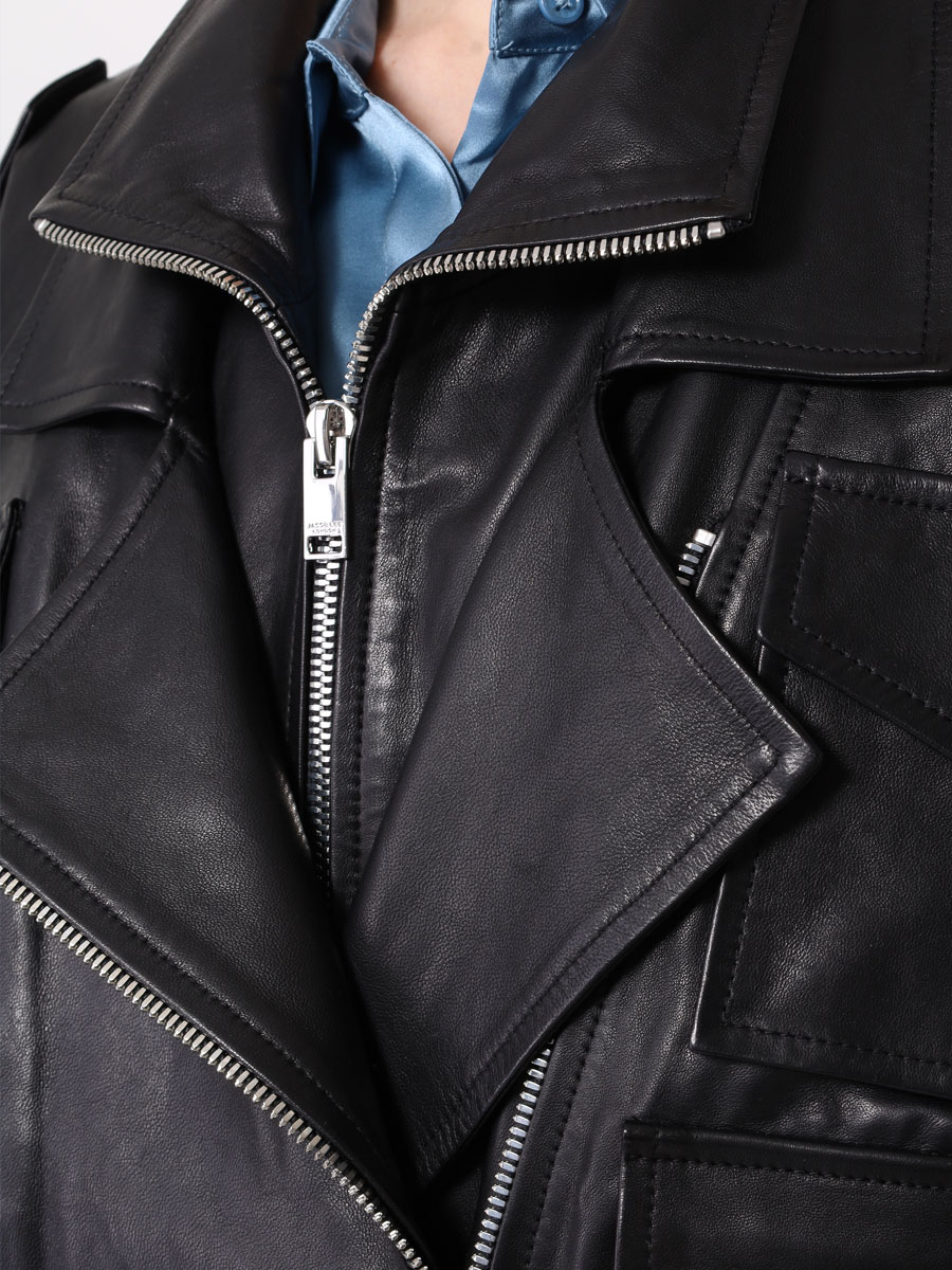 Куртка-косуха кожаная JACOB LEE WLJ012SS24B Черный  Фото 5