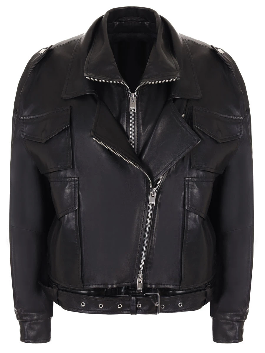 Куртка-косуха кожаная JACOB LEE WLJ012SS24B Черный 