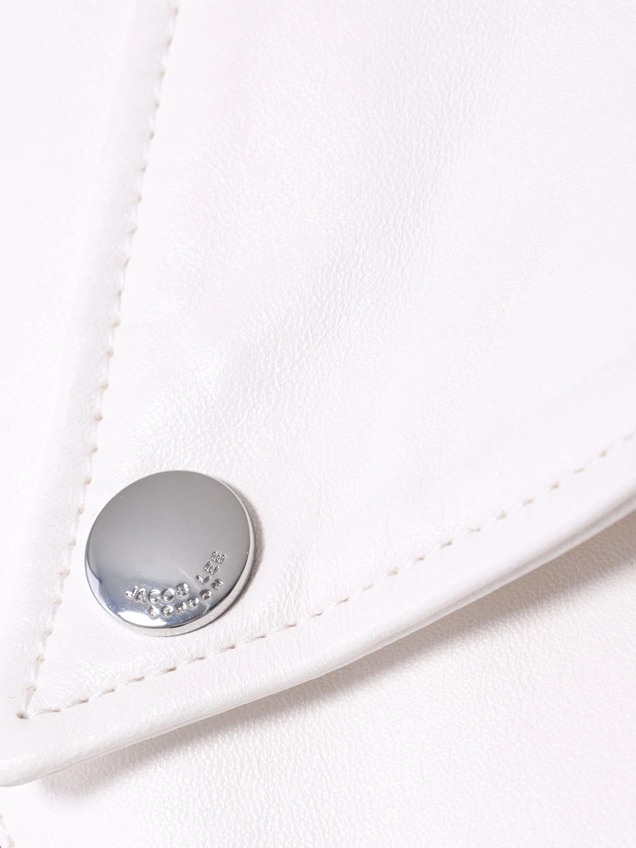 Куртка-косуха кожаная JACOB LEE WLJ081SS24PW Белый  Фото 6