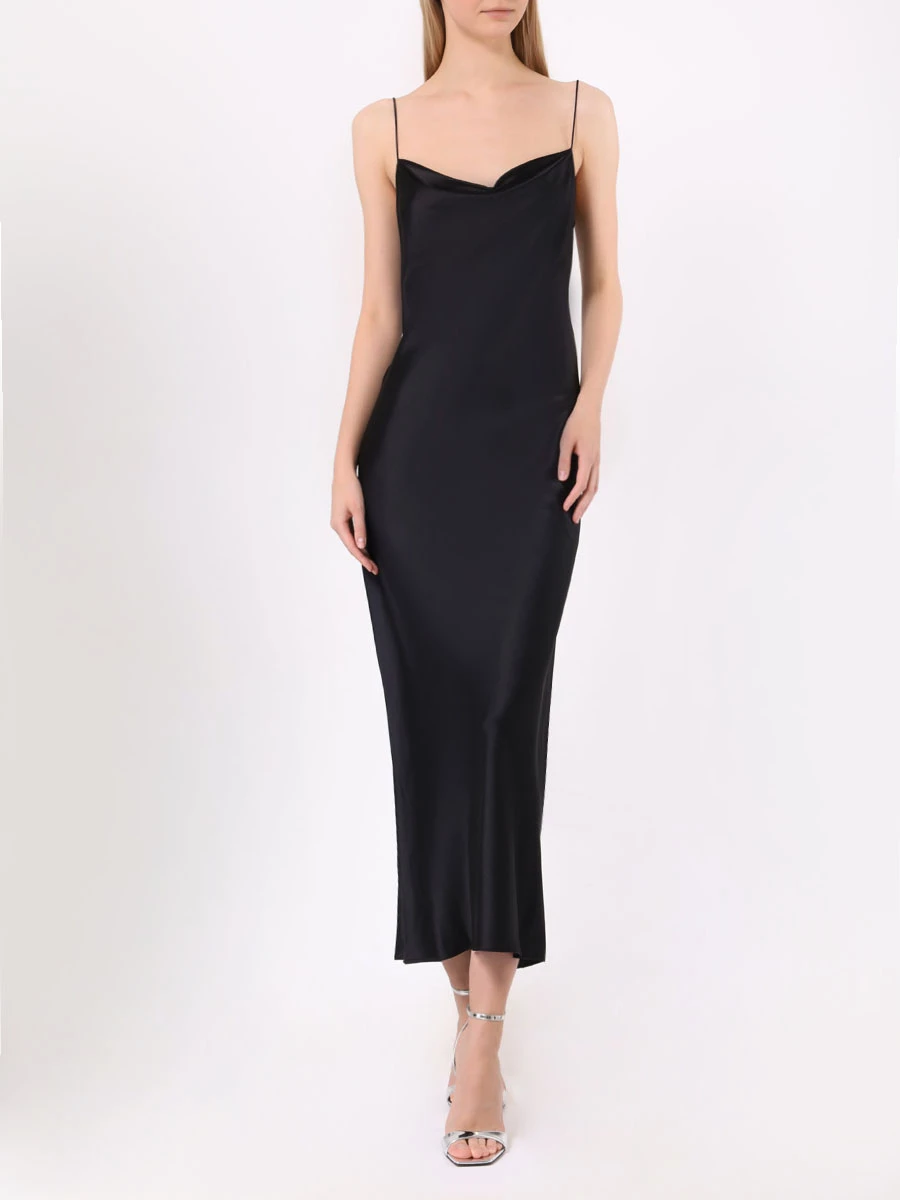 

Платье-комбинация шелковое, Черный, 888/049503/999