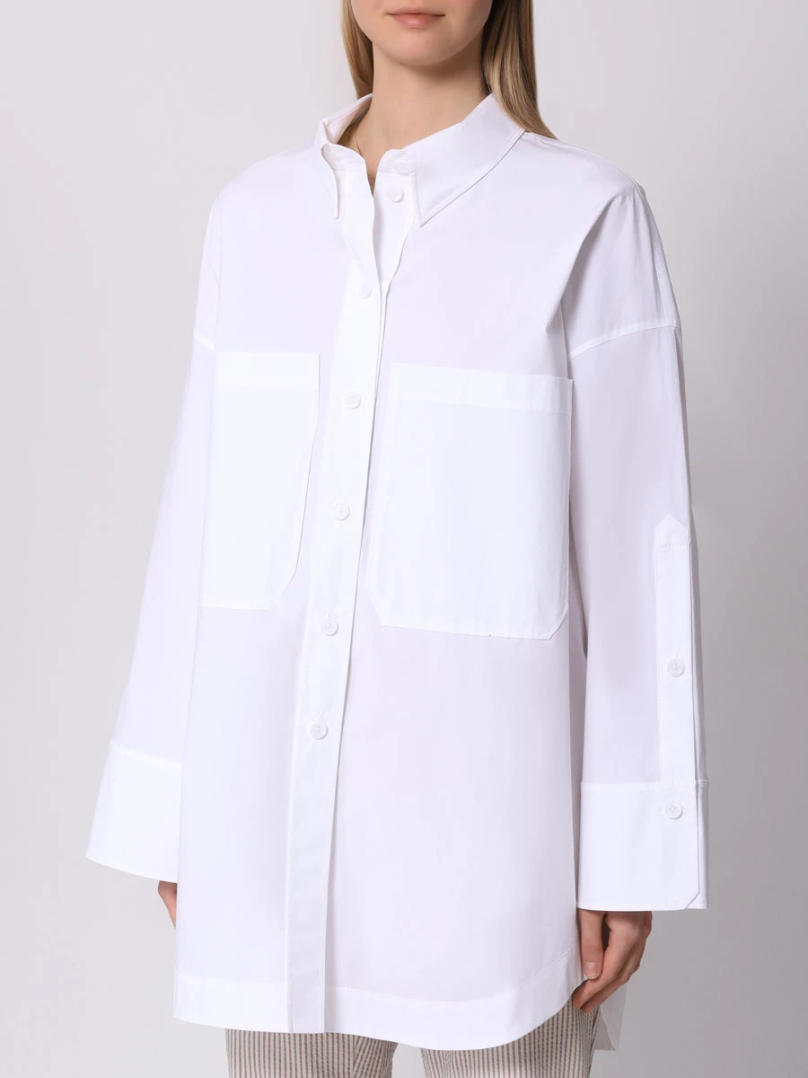 Рубашка хлопковая DOROTHEE SCHUMACHER 241/548246/100 Белый  Фото 4