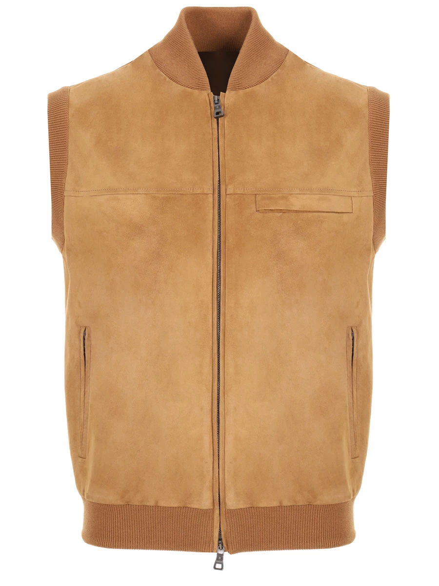 Жилет замшевый FIORONI CASHMERE MTP28667E1 0001 Коричневый 