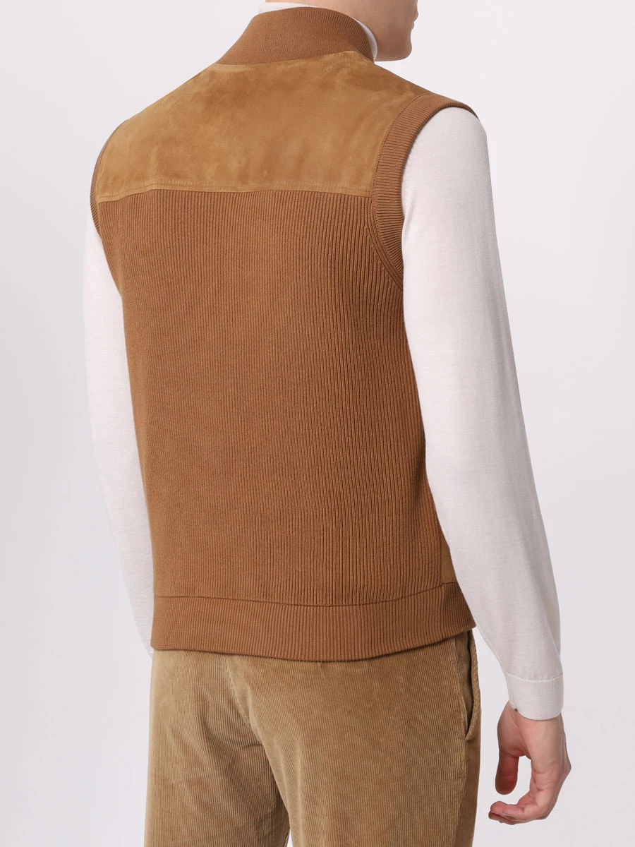 Жилет замшевый FIORONI CASHMERE MTP28667E1 0001 Коричневый  Фото 3