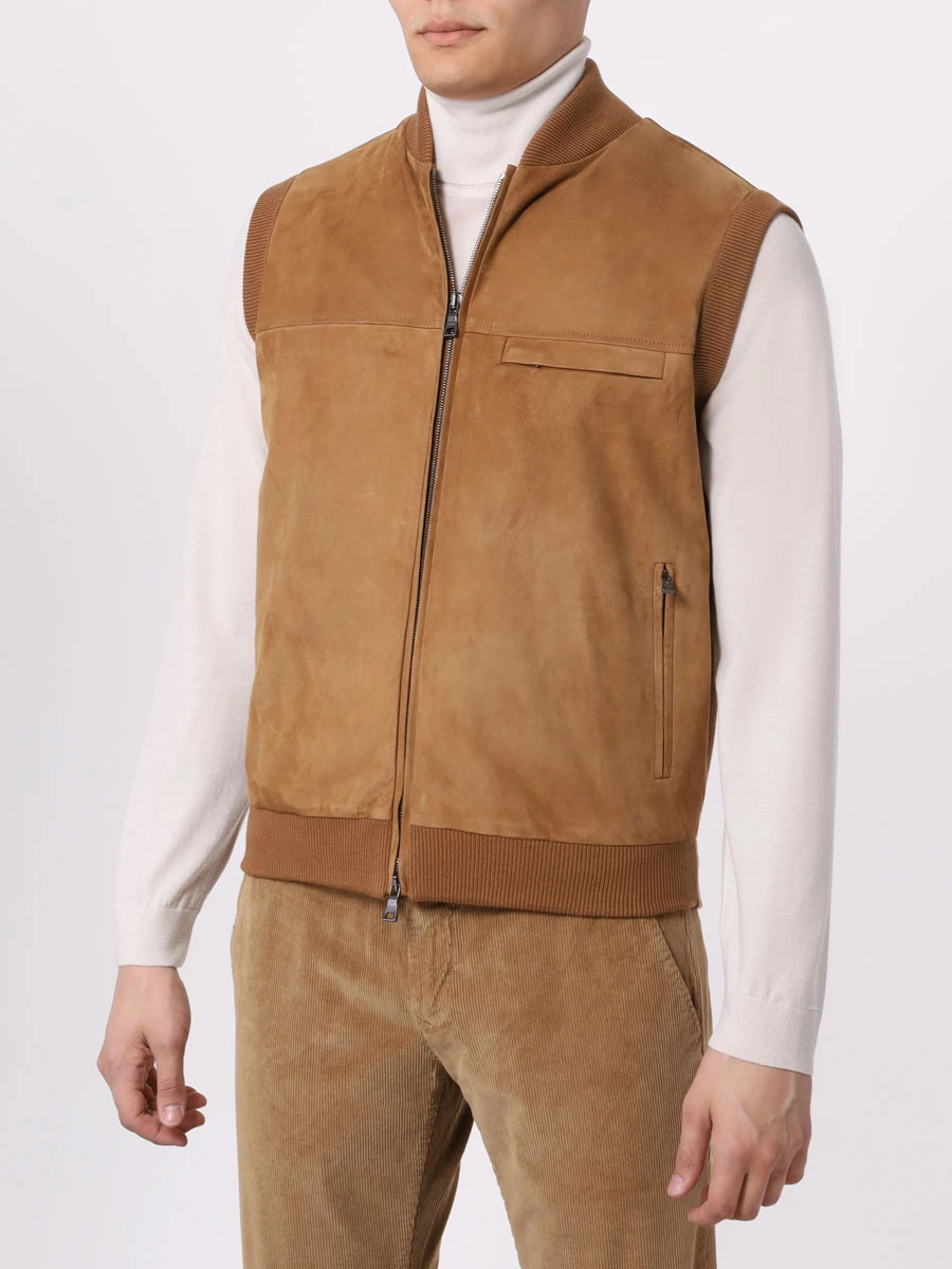 Жилет замшевый FIORONI CASHMERE MTP28667E1 0001 Коричневый  Фото 4