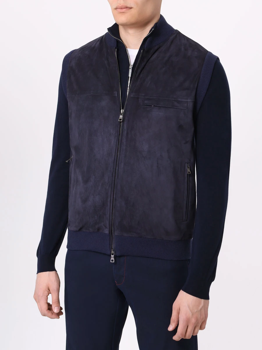 Жилет замшевый FIORONI CASHMERE MTP28667E1 0006 Синий  Фото 4