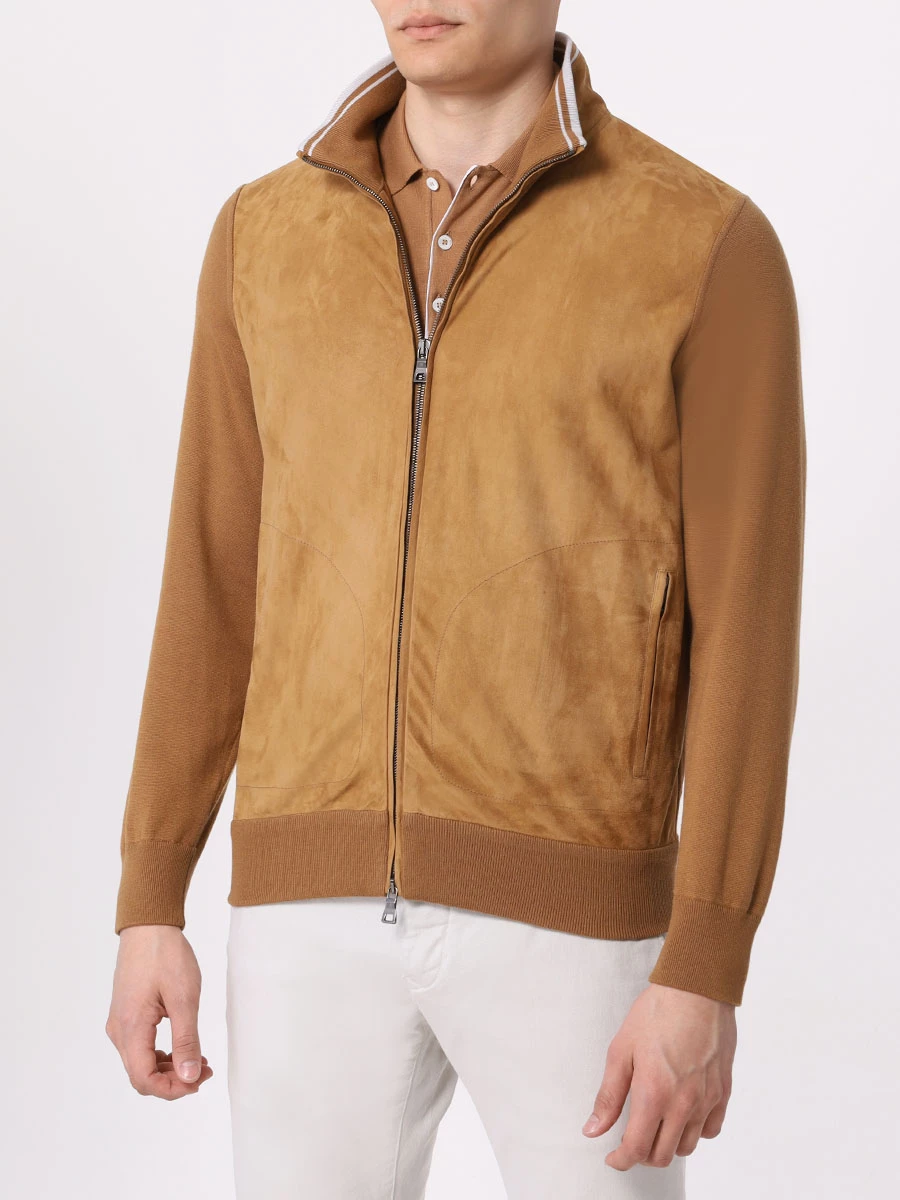 Кардиган на молнии FIORONI CASHMERE MTP24644E1 0017 Коричневый  Фото 4