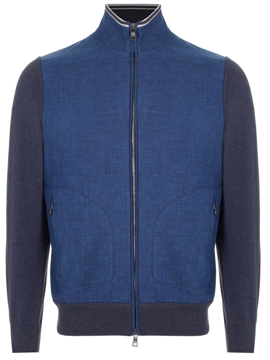 Кардиган на молнии FIORONI CASHMERE MTX28644E1 0002 Голубой 