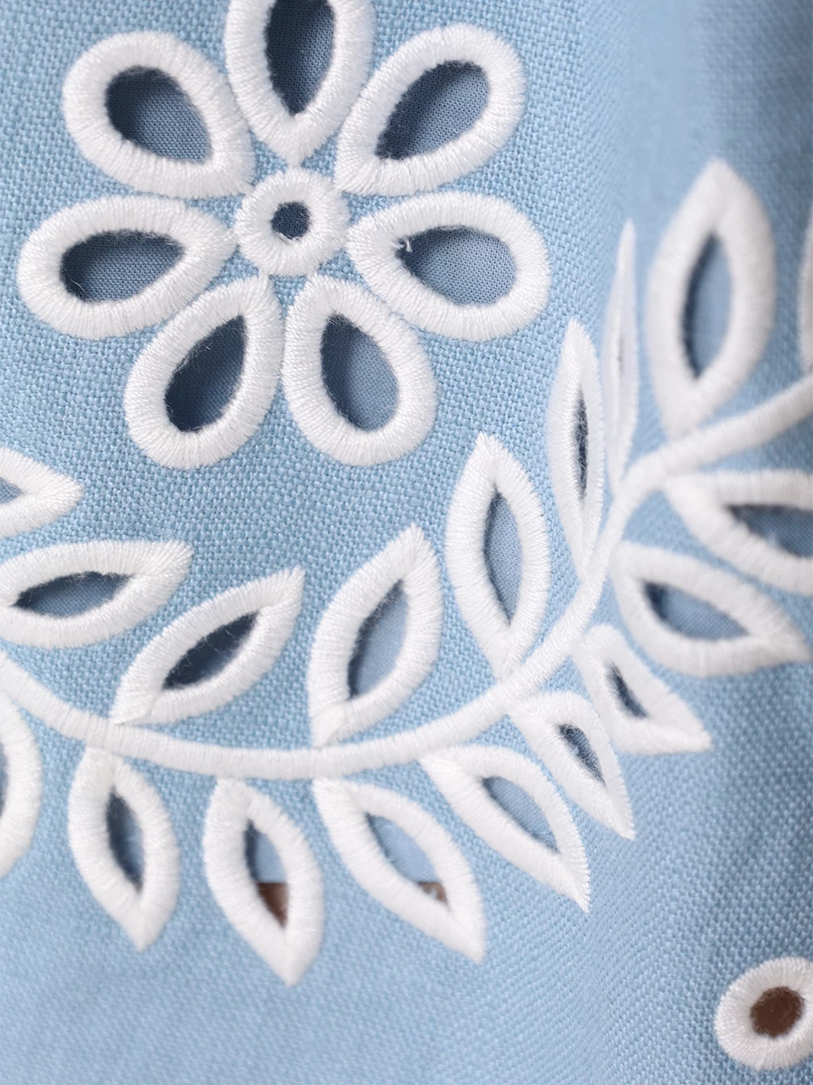 Шорты льняные ZIMMERMANN 8433ARS243 BLU Голубой  Фото 5