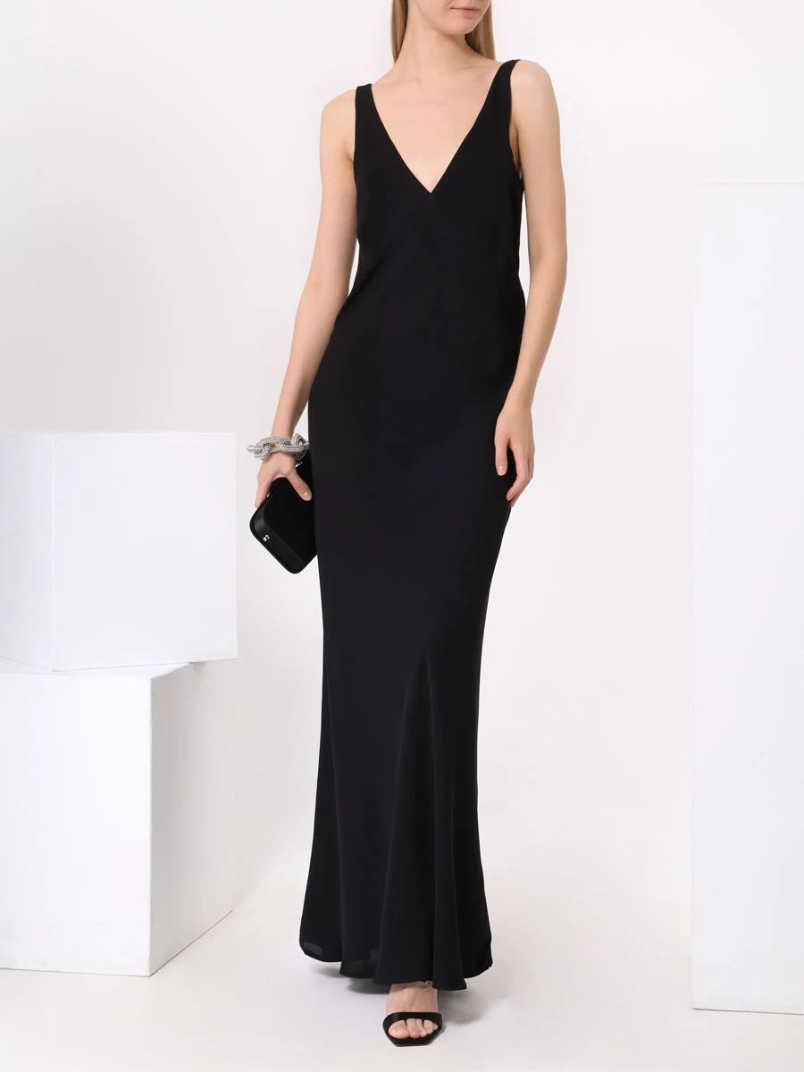 Платье шелковое JACOB LEE WD0116SS24B Черный  Фото 2