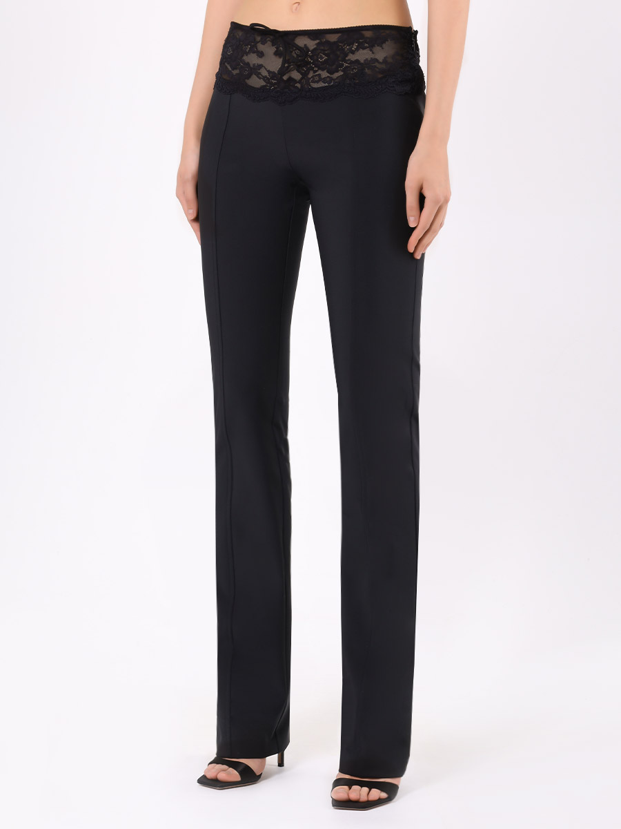 Брюки с кружевом BLUMARINE P42 2P115A N0990 Черный  Фото 4