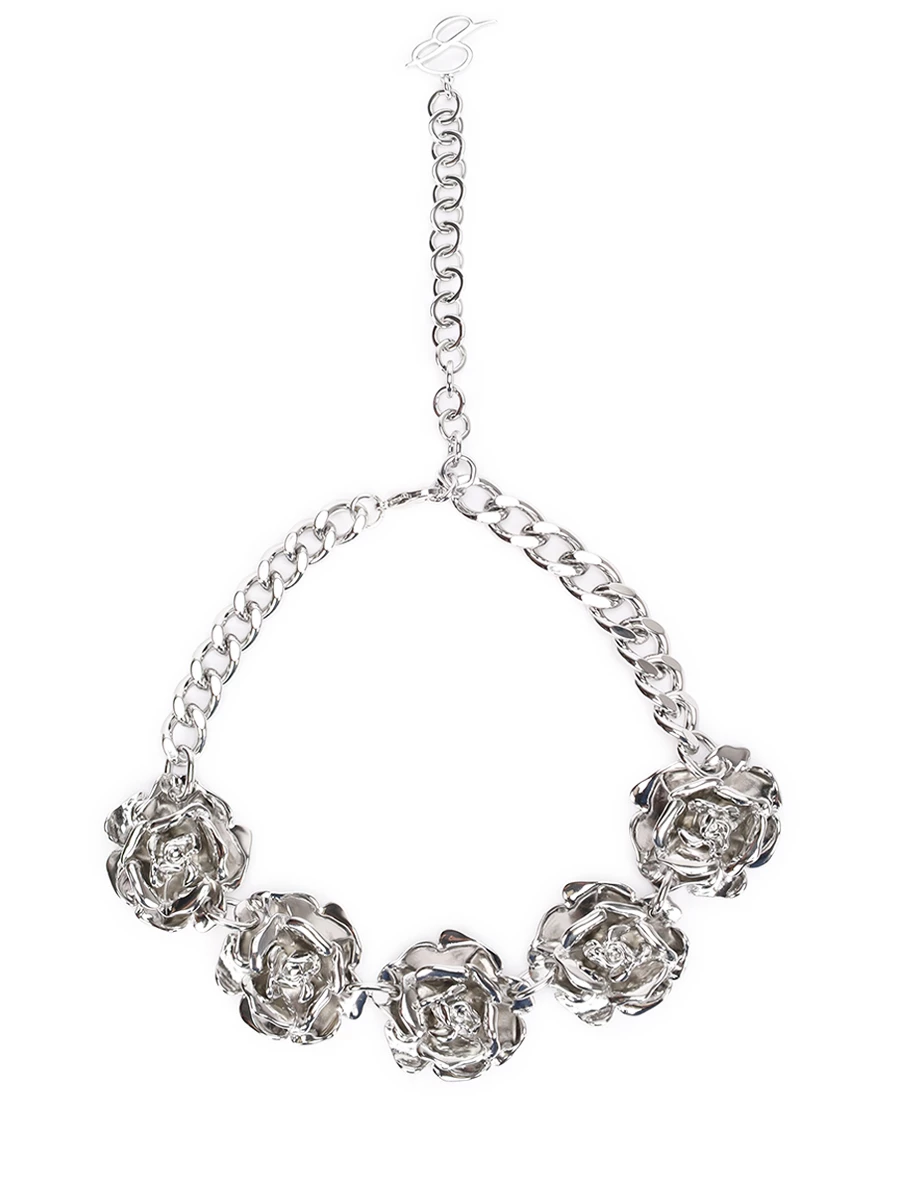 

Чокер с цветами, Серебряный, P42 2W236A N0996
