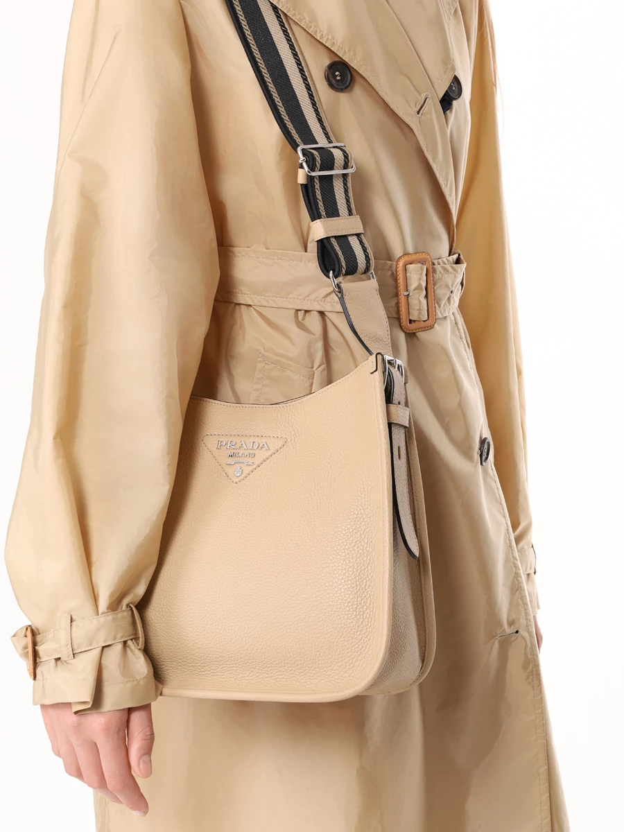 Сумка кожаная PRADA 1BC073VFOO2DKV F02YP Бежевый  Фото 2