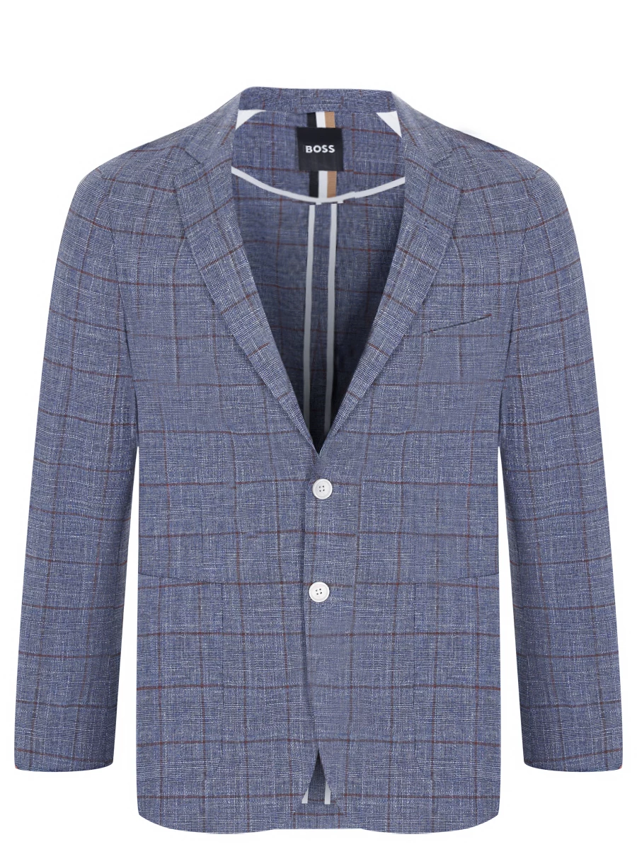 Пиджак Slim Fit из хлопка и шерсти BOSS 50517247/438 Голубой 