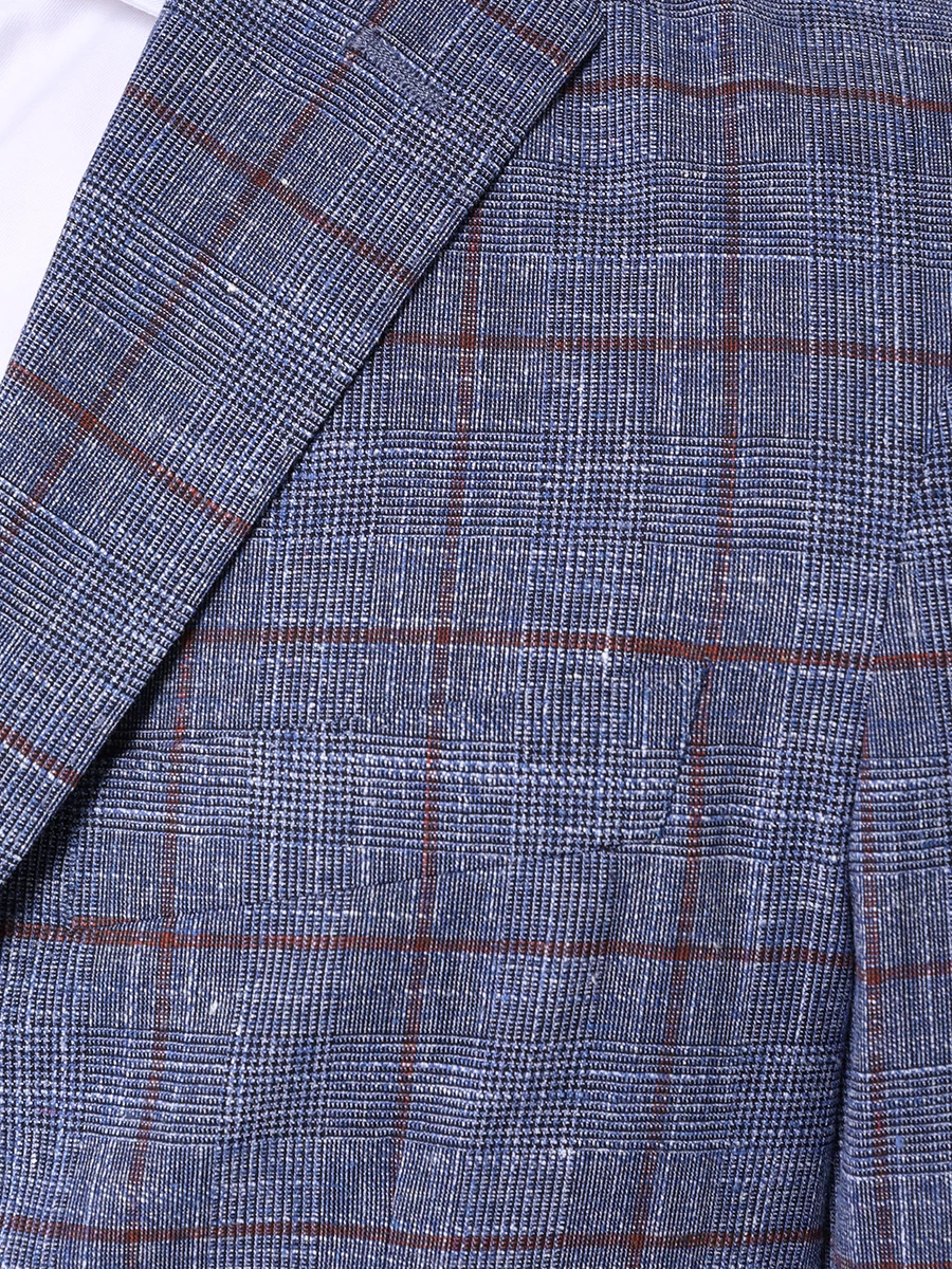 Пиджак Slim Fit из хлопка и шерсти BOSS 50517247/438 Голубой  Фото 5