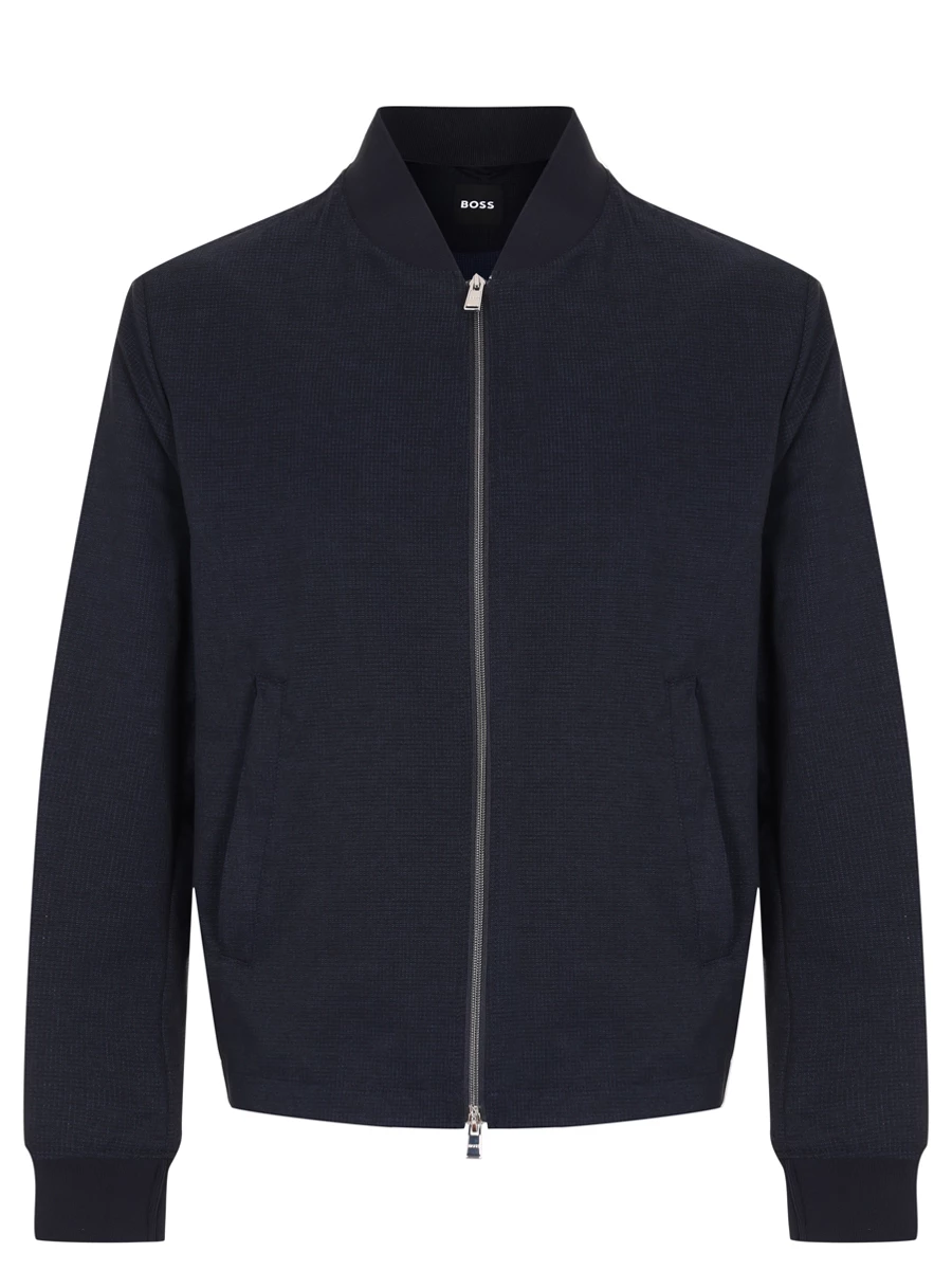 Бомбер Slim Fit однотонный BOSS 50513897/404 Синий 