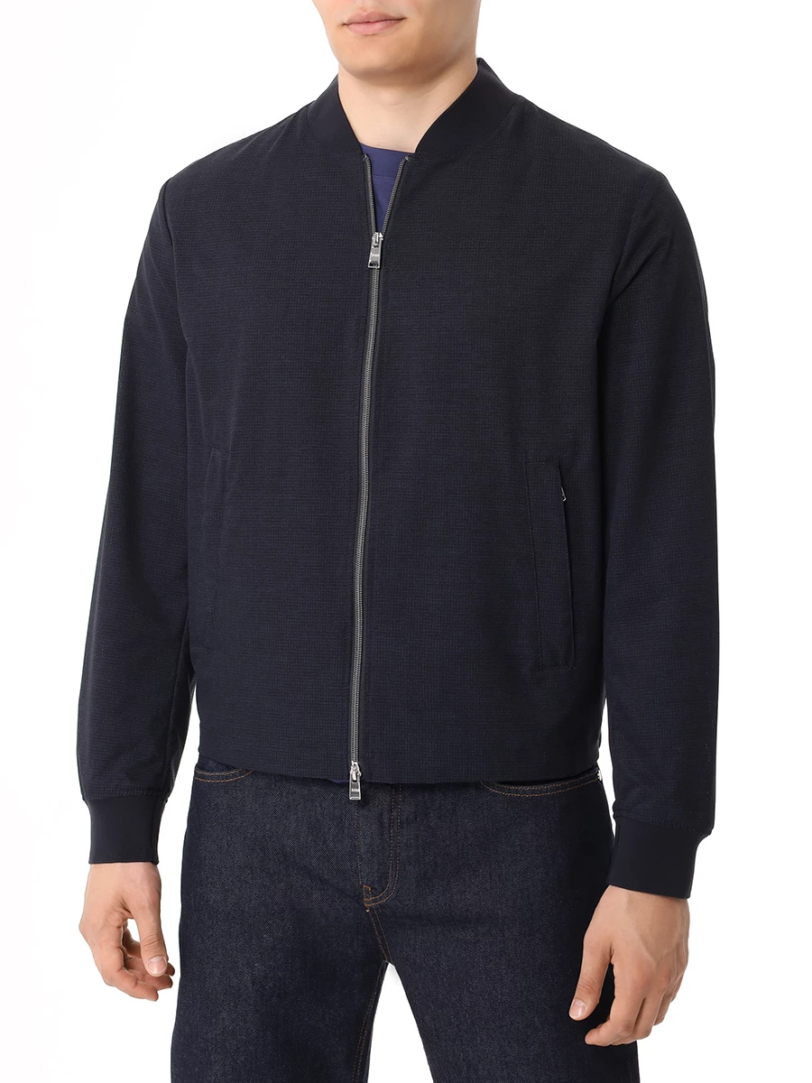 Бомбер Slim Fit однотонный BOSS 50513897/404 Синий  Фото 4