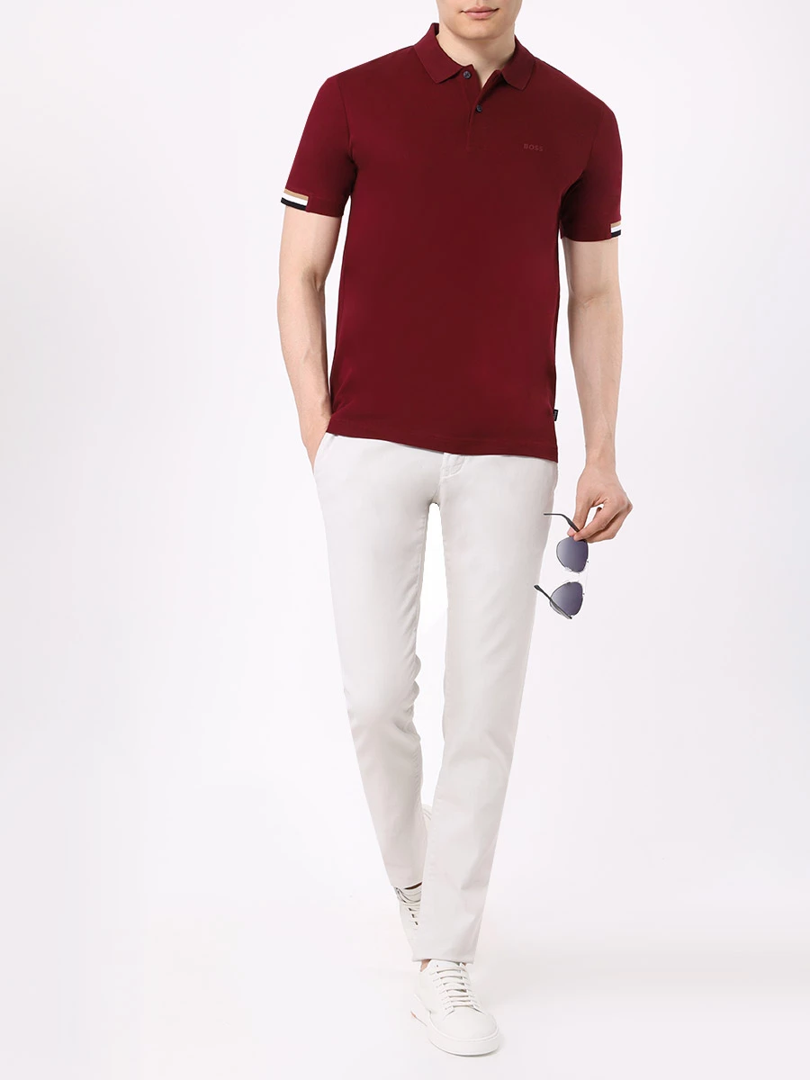 

Поло Regular Fit хлопковое, Бордовый, 50467113/602