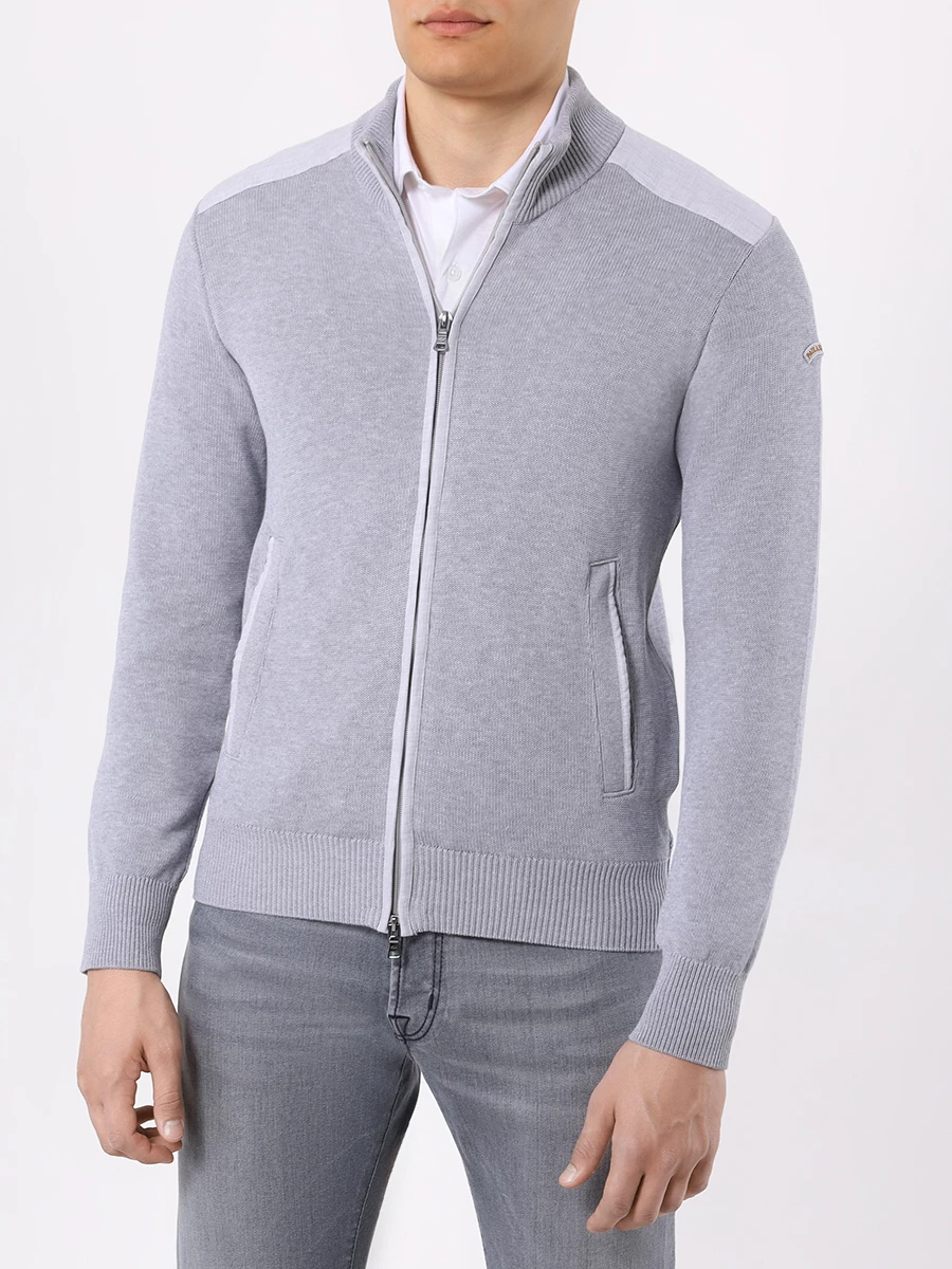 Кардиган хлопковый PAUL & SHARK 24411706/930 Серый  Фото 4