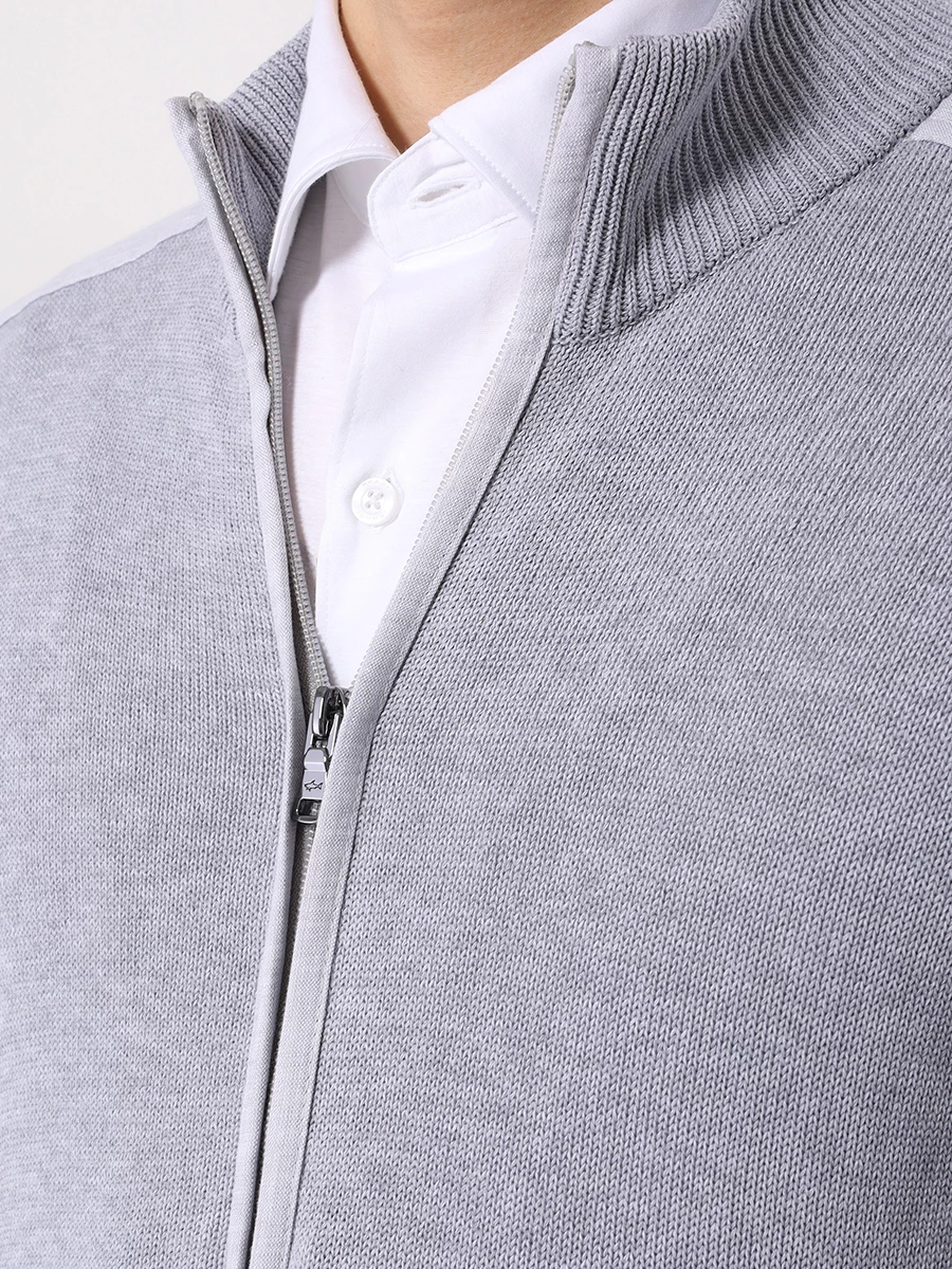 Кардиган хлопковый PAUL & SHARK 24411706/930 Серый  Фото 5