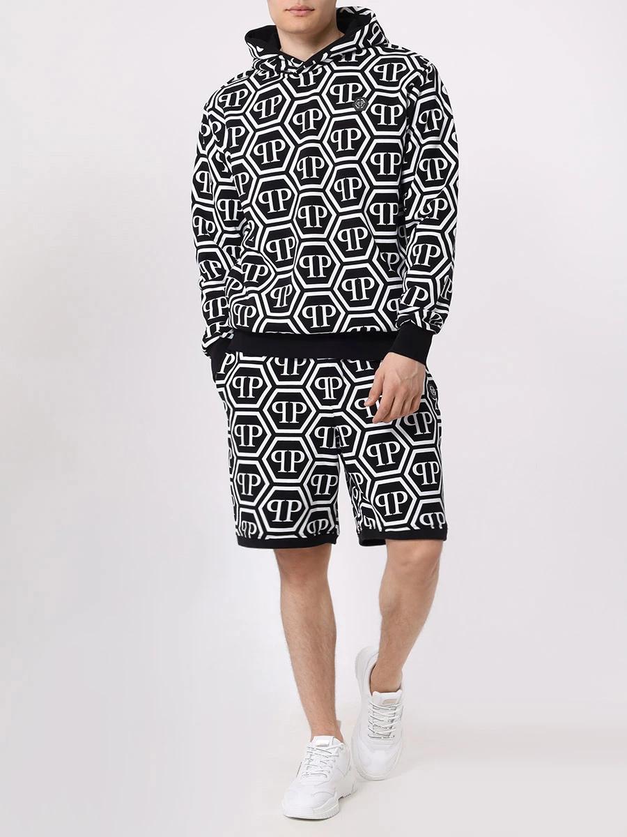 Худи хлопковое PHILIPP PLEIN MJB3276/02 Черный  Фото 2