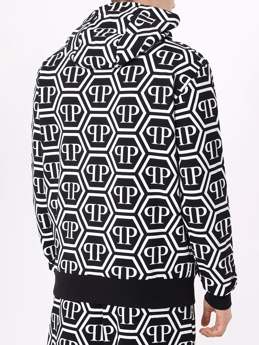 Худи хлопковое PHILIPP PLEIN MJB3276/02 Черный  Фото 3