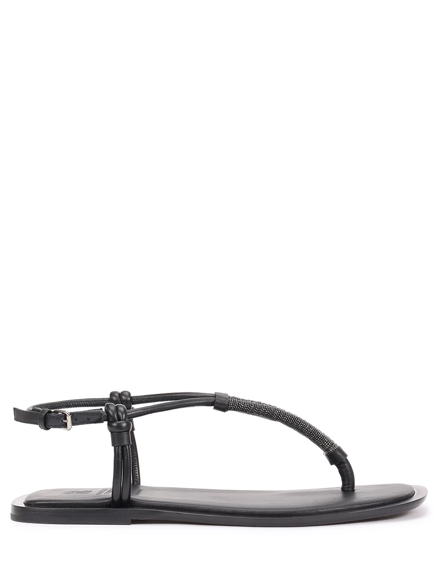 Сандалии кожаные BRUNELLO CUCINELLI MZFTC2643 C101 Черный 