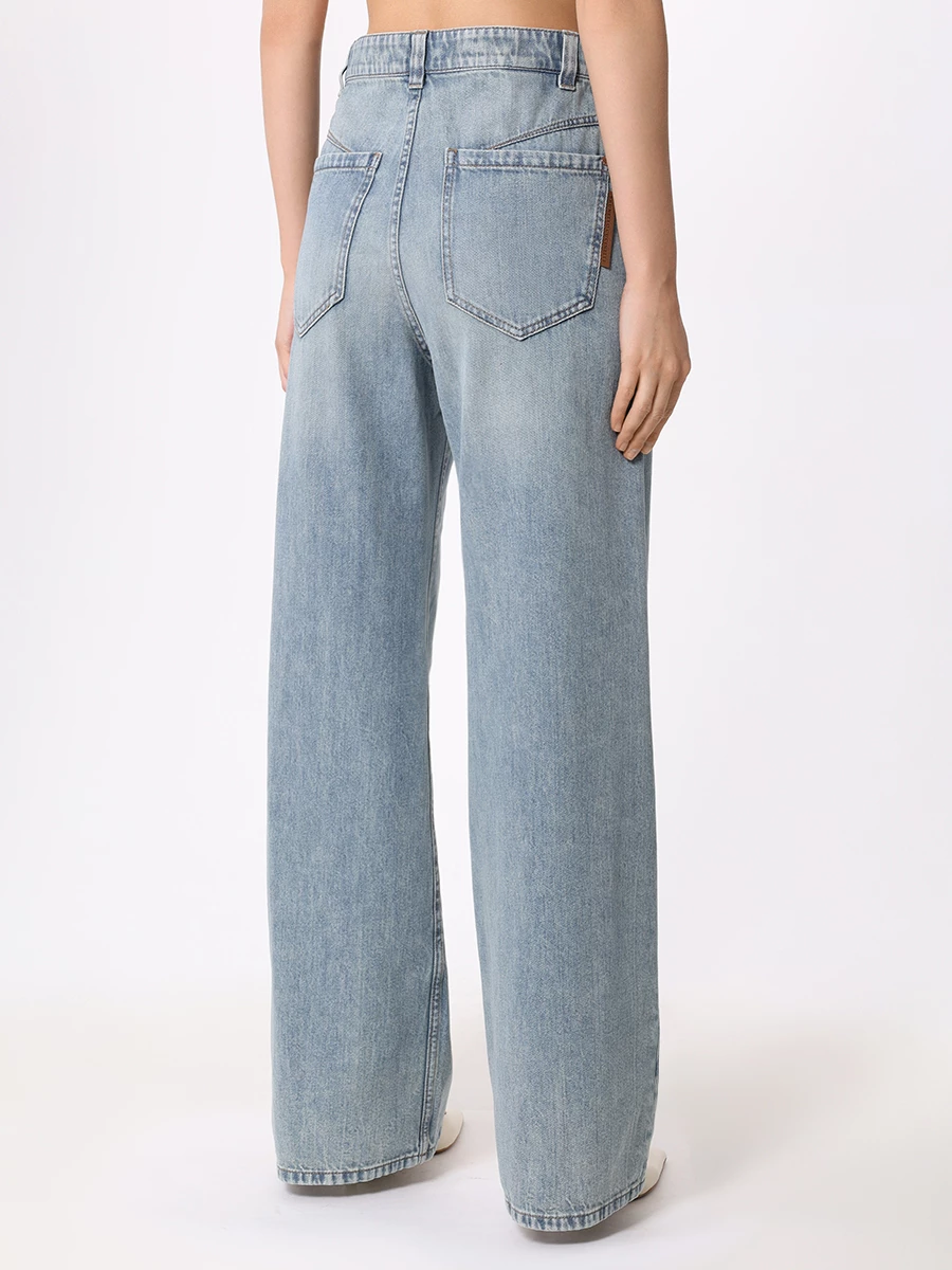 Джинсы Relaxed Fit хлопковые BRUNELLO CUCINELLI M0H72P5892 C8326 Голубой  Фото 3