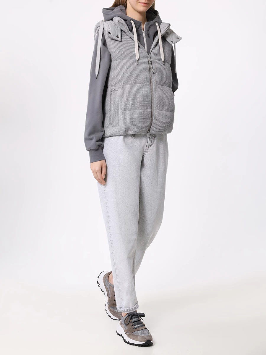 Жилет стеганый BRUNELLO CUCINELLI M0DVT2142 CQD80 Серый  Фото 2