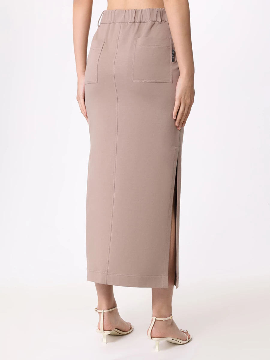 Юбка-карандаш хлопковая BRUNELLO CUCINELLI MH827EL389 C8944 Бежевый  Фото 3