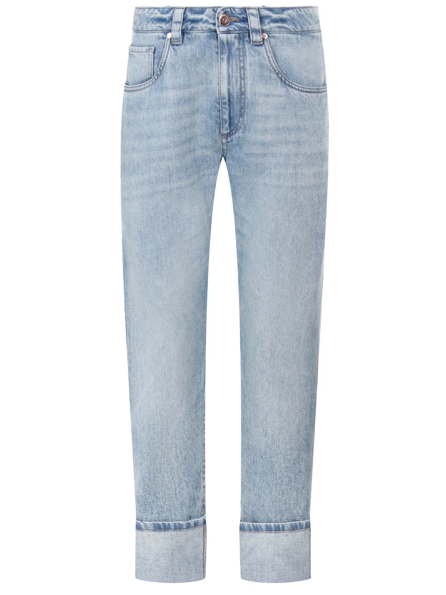 Джинсы хлопковые BRUNELLO CUCINELLI M0H72P5797 C8326 Голубой 