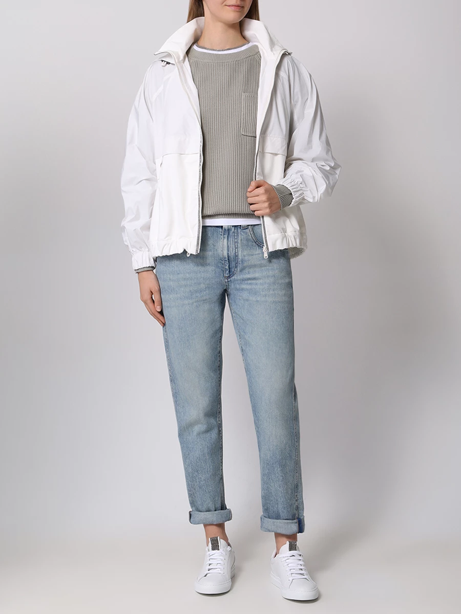 Джинсы хлопковые BRUNELLO CUCINELLI M0H72P5797 C8326 Голубой  Фото 2