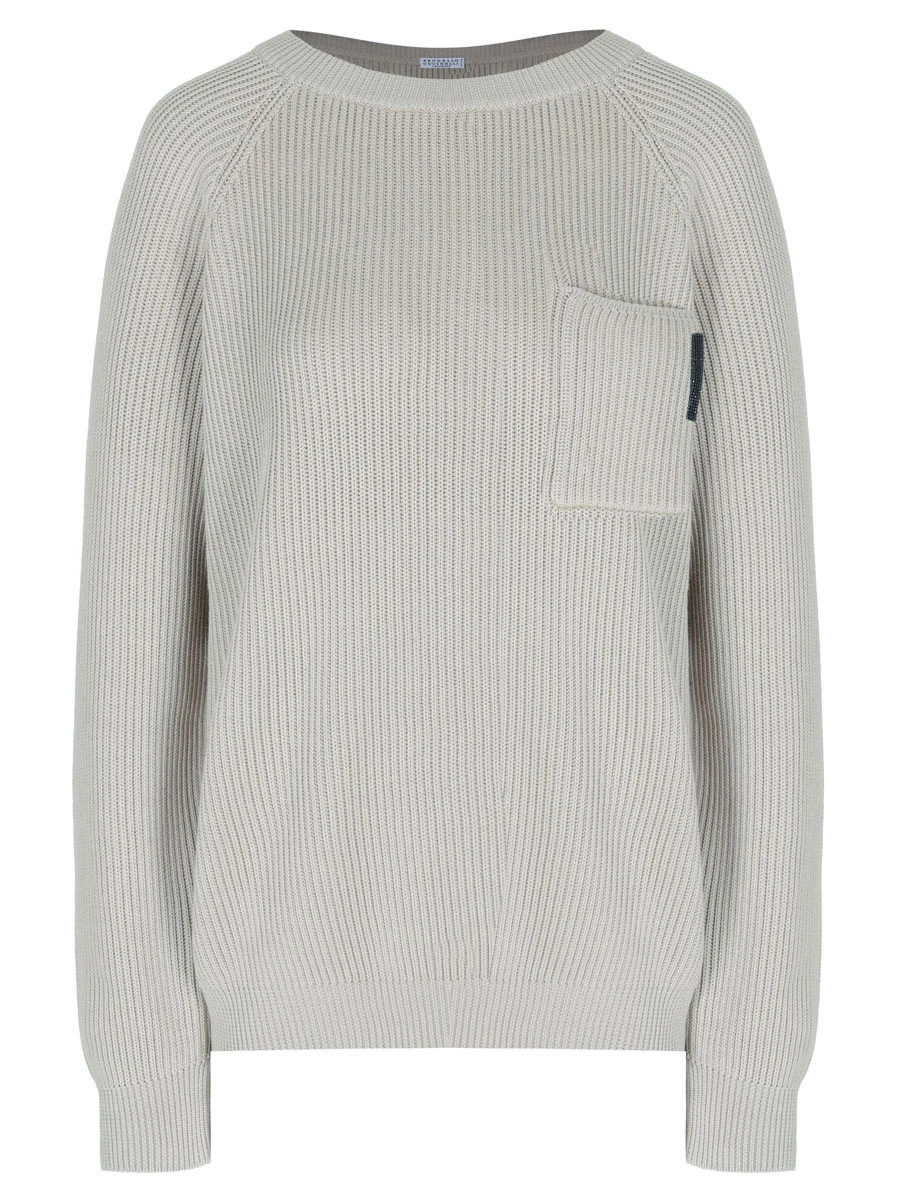 Джемпер хлопковый BRUNELLO CUCINELLI M19717600 C9598 Зеленый 